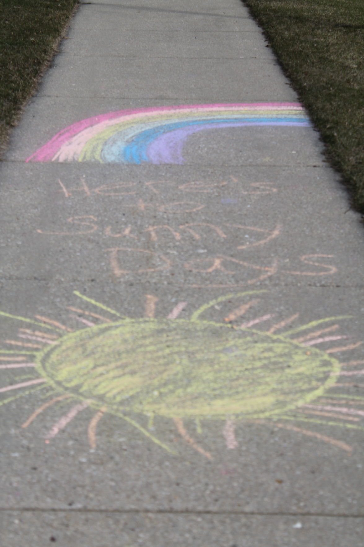 Chalking the walk